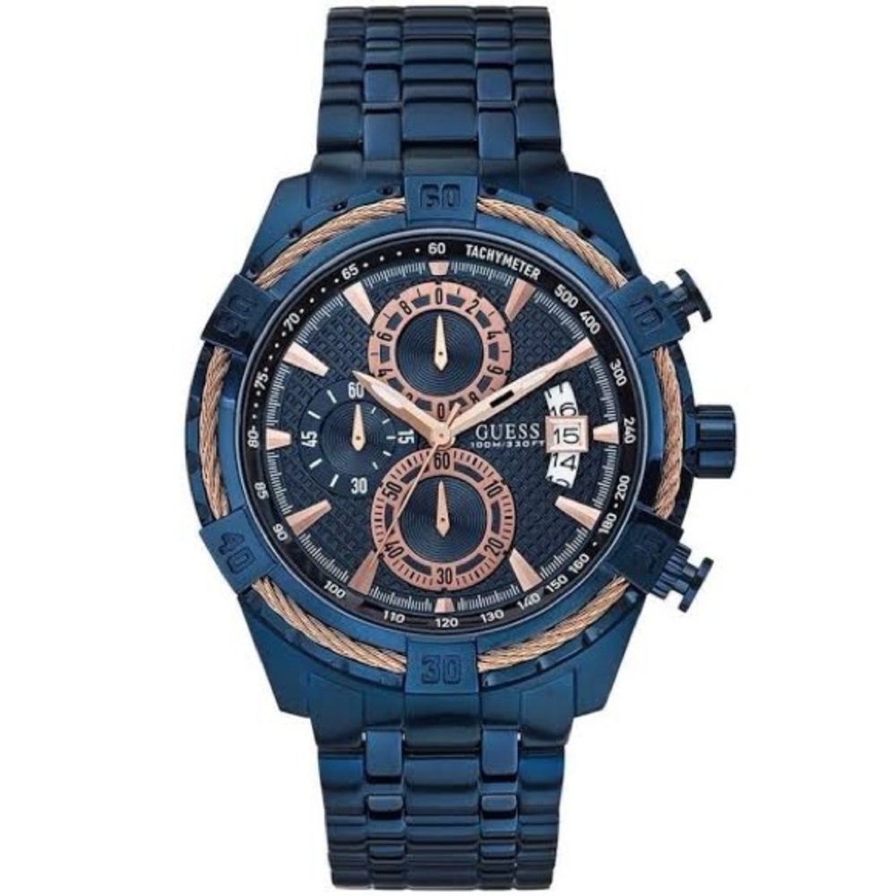 GUESS  Chronograph Blue Dial Stainless Steel Men's Watch W1258G3